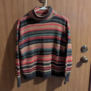Tiara Striped Turtleneck Sweater, M